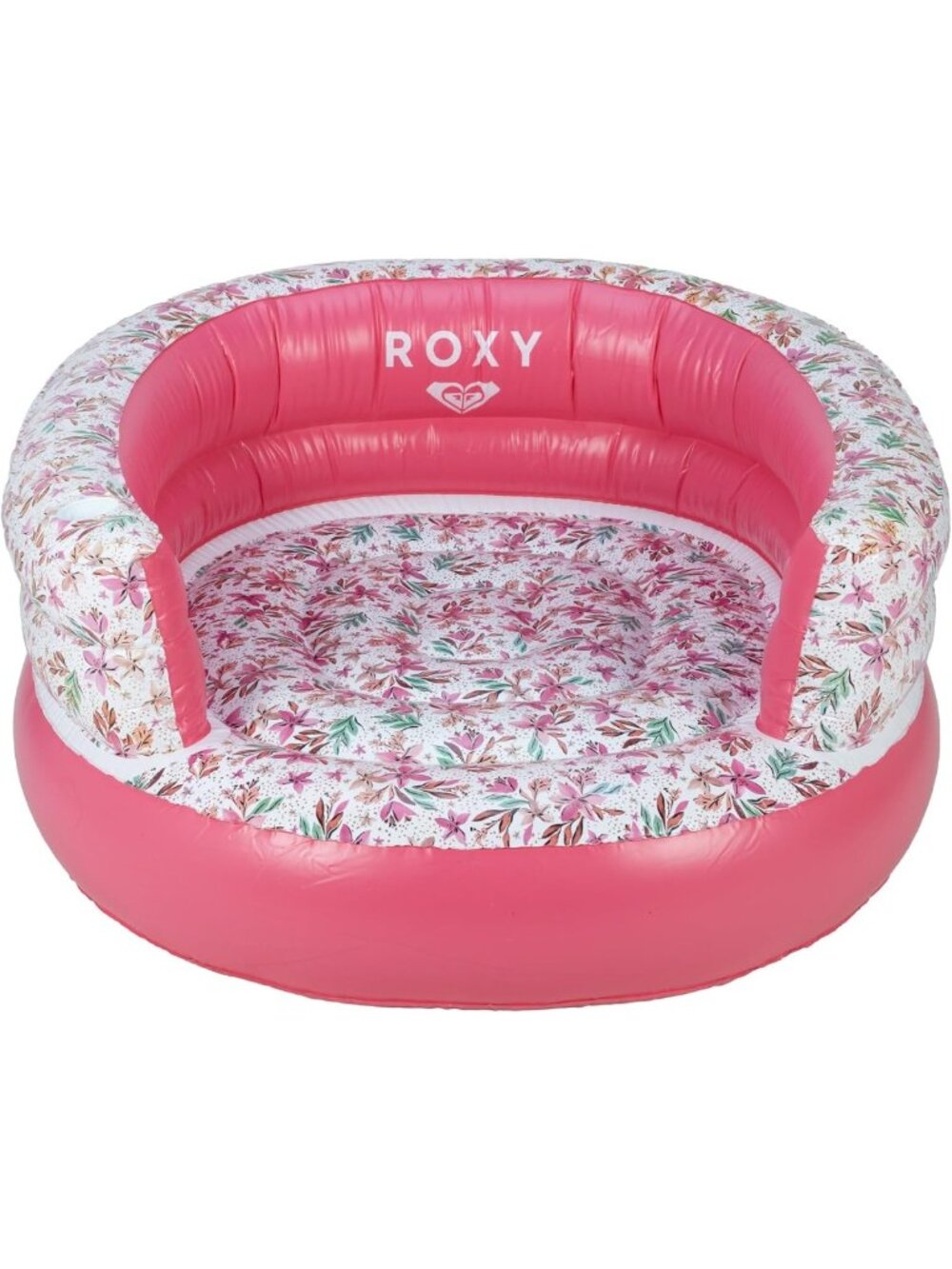 Luxury White Floral Inflatable Pool Float with Backrest & Cup Holder - Perfect